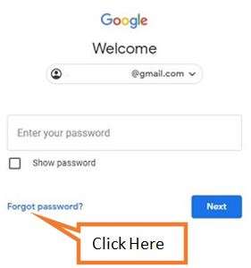 Click on forgot password