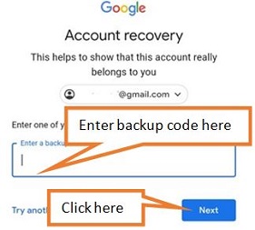 enter backup code