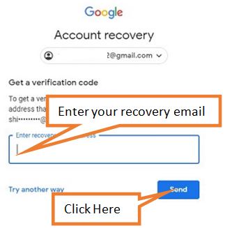 enter recovery email id