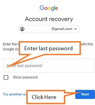 enter your last password